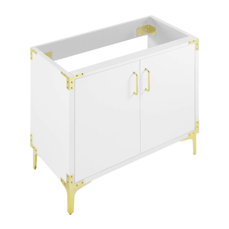Voltaire 36" Single, Bathroom Vanity in White with Gold Hardware - Cabinet Only image number 0