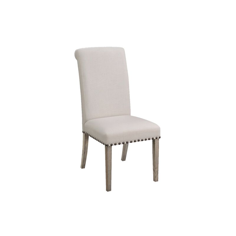 Rolled Back Parson Dining Chair, Beige, Set of 2