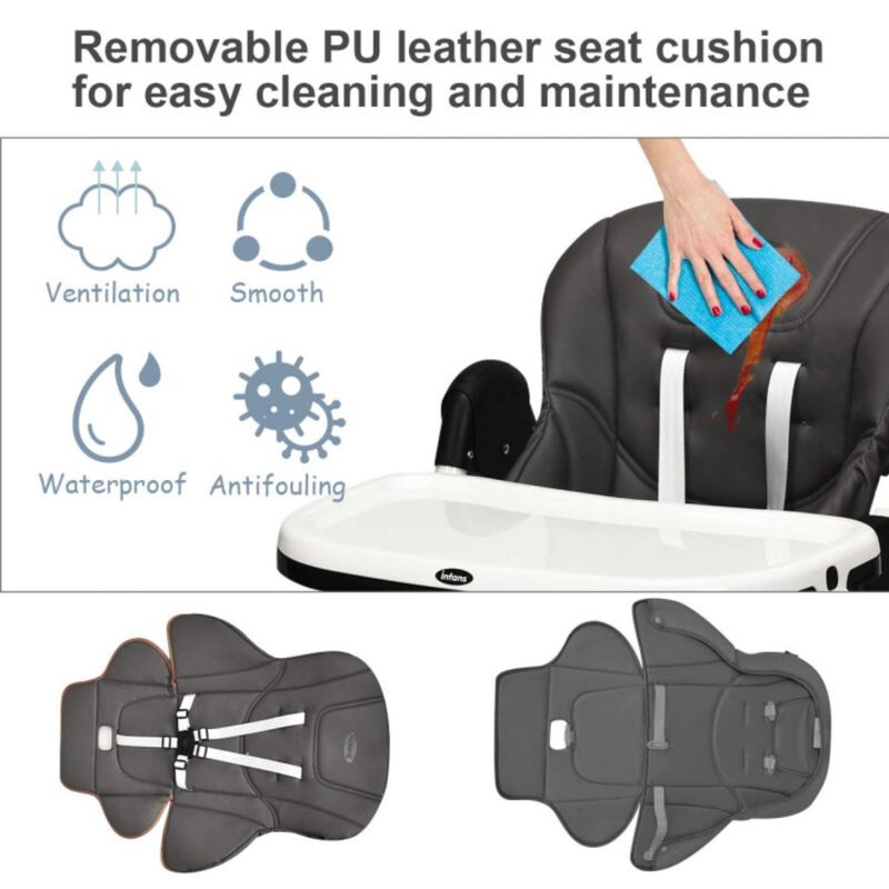 Hivvago Foldable High chair with Multiple Adjustable Backrest