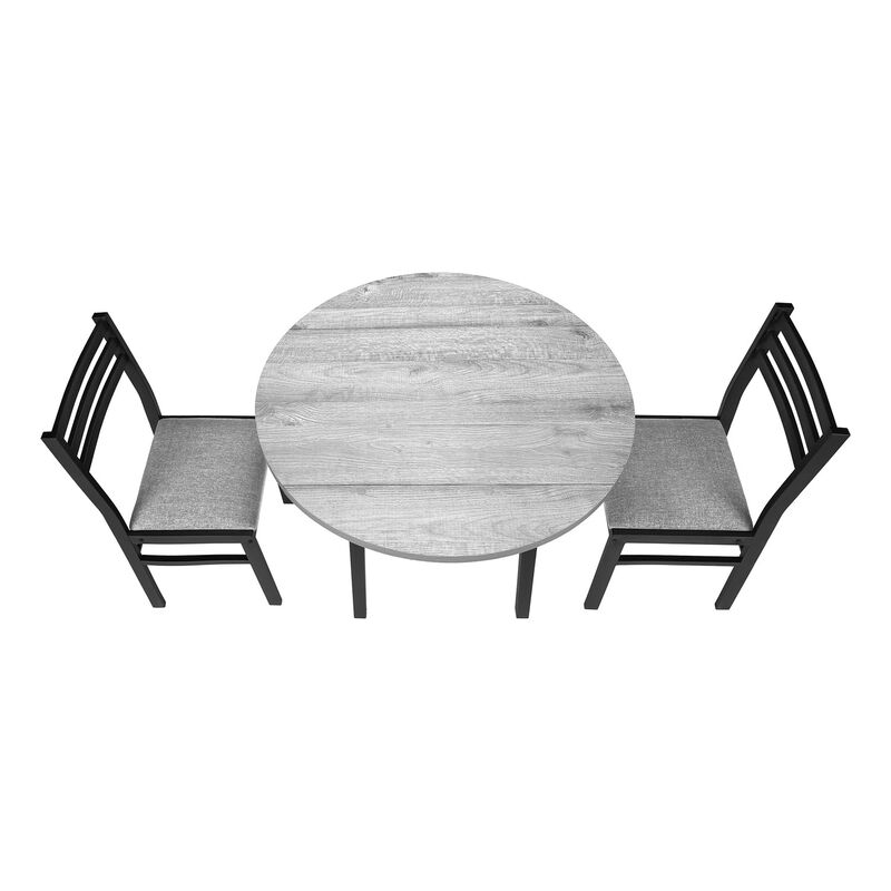 Monarch Specialties - Dining Table Set, 3pcs Set, Small, 35" Drop Leaf, Kitchen, Black Metal, Contemporary, Modern image number 7