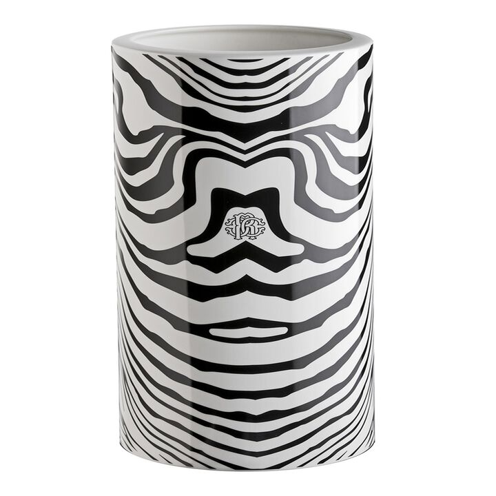 High Vase ZEBRAGE   diam. 6.3", H 14"