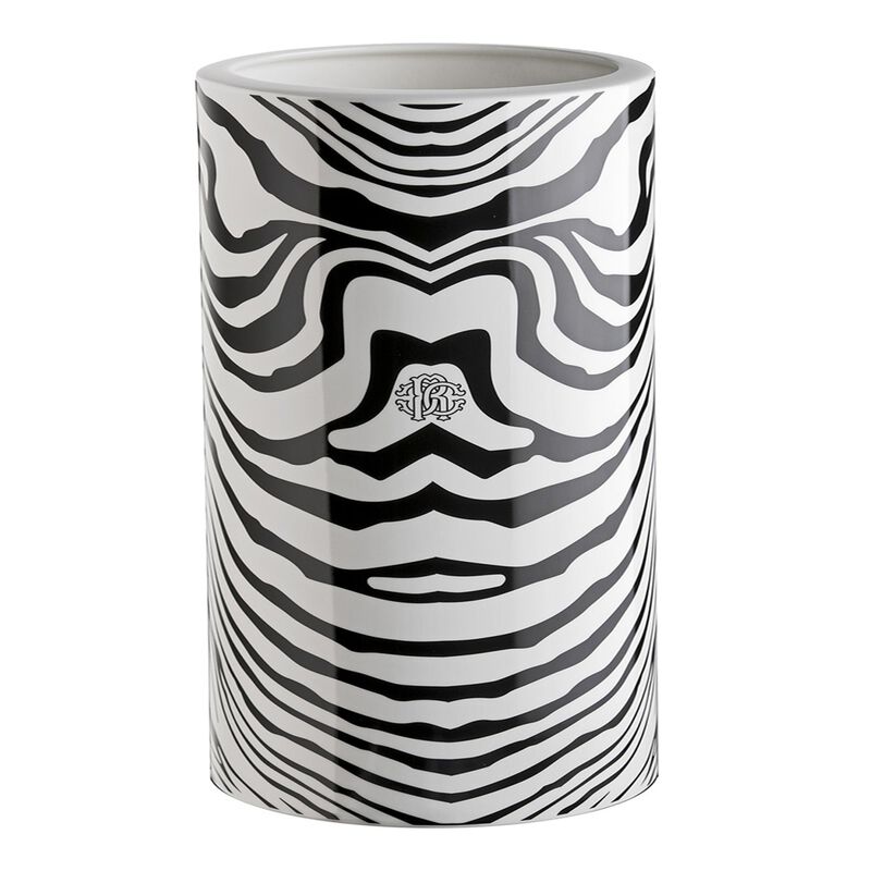 High Vase ZEBRAGE   diam. 6.3", H 14" image number 0