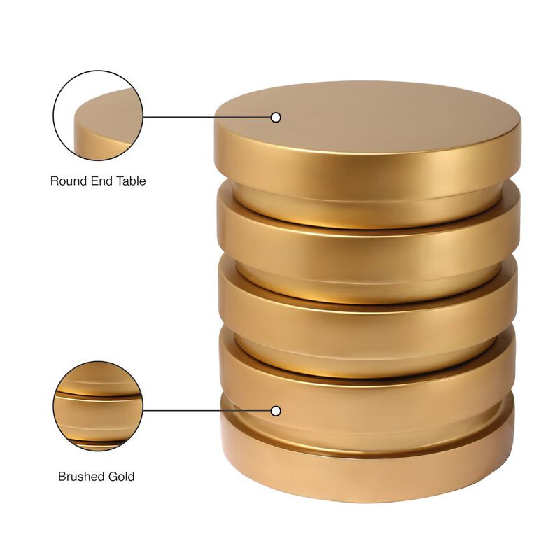 Meridian Furniture Levels Brushed Gold End Table