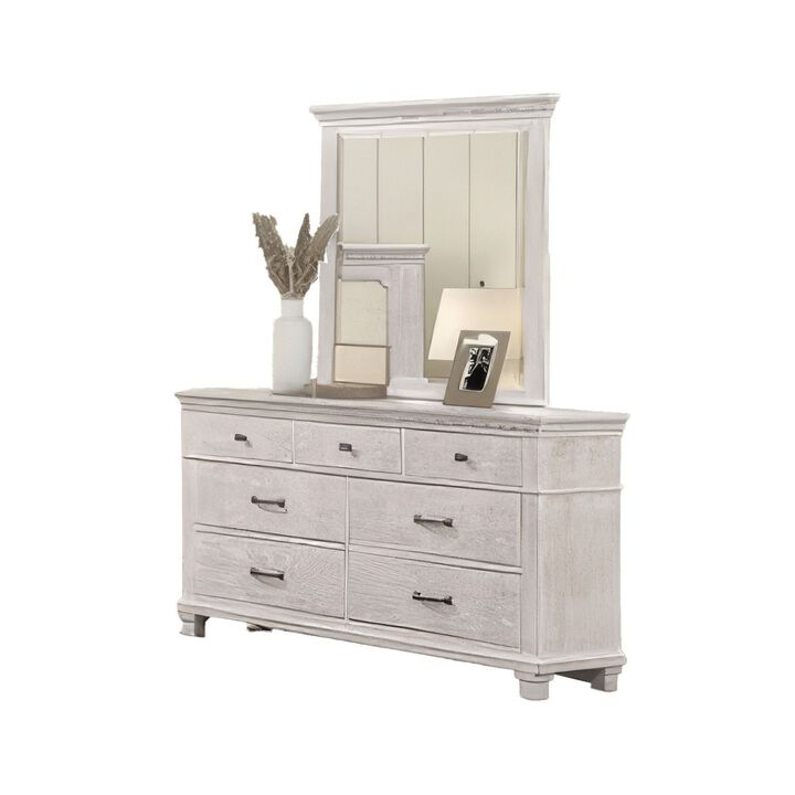 Leyne 4pc Queen Bedroom Set, Cream Upholstery, Weathered Gray