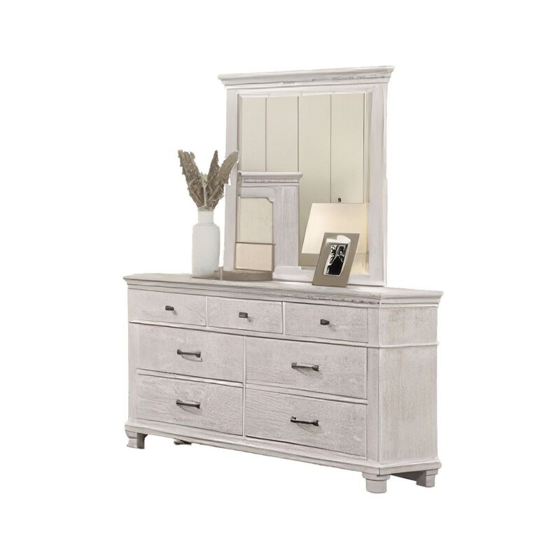 Leyne 4pc Queen Bedroom Set, Cream Upholstery, Weathered Gray image number 1