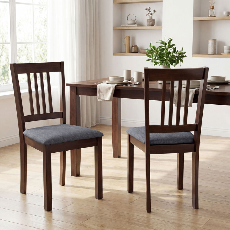 Hivvago Kitchen Chairs Set of 2 with Rubberwood Legs image number 1