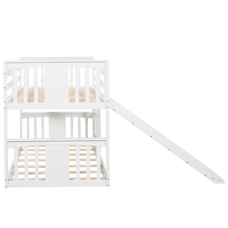 Merax Twin Over Twin Bunk Bed with Slide and Ladder