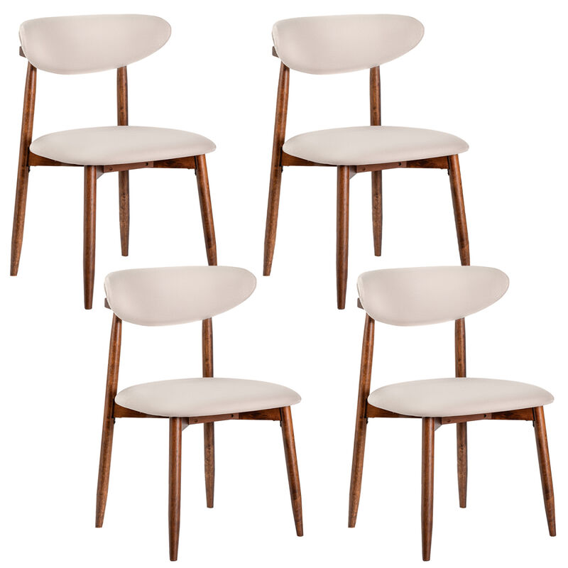 4 Pack Fabric Dining Chairs with Curved Backrests for Kitchen and Dining Room image number 0