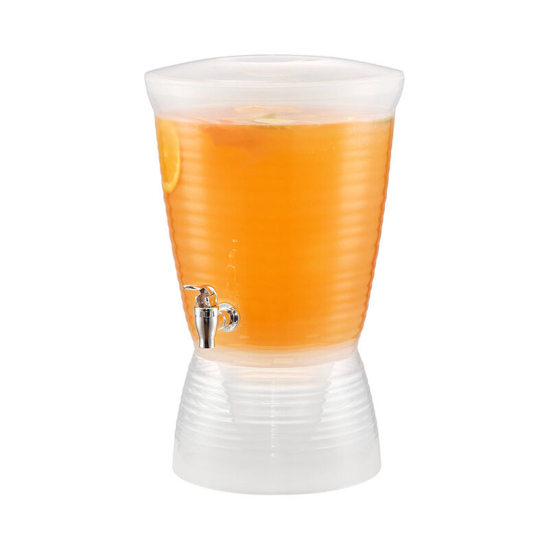 Plastic Juice Beverage Dispenser with Ice Chamber and Spigot for Parties and Events image number 4