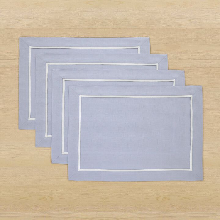 Linen Placemats Set of 4 for Dining Table Decor, 14 x 19 Inch - Kensington