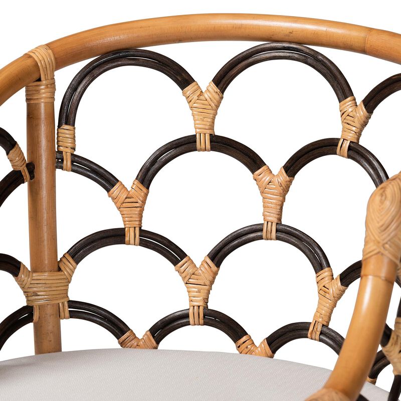bali & pari Veneto Natural Rattan Counter Stool with Scalloped Back image number 4