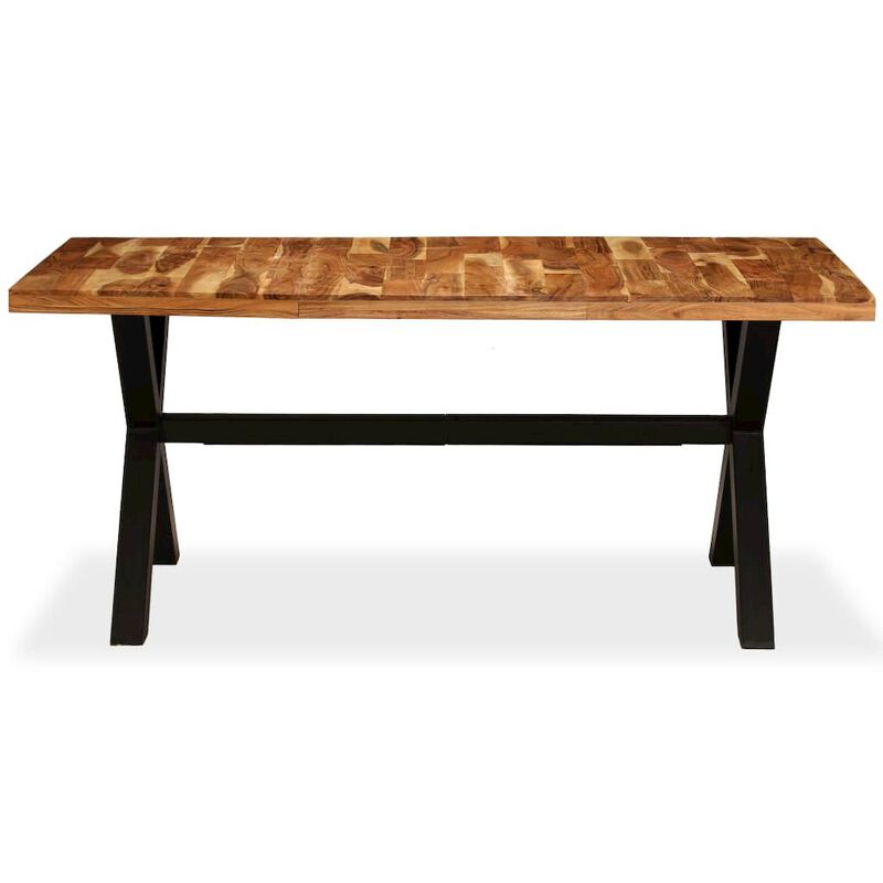 Dining Table Natural Wood, Black