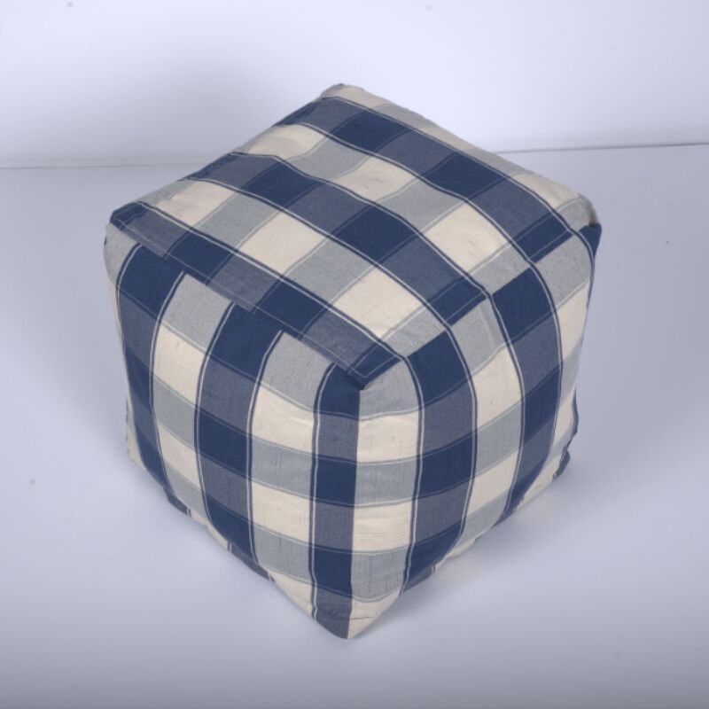 GOODSILO Stylish Square Pouf Ottoman with Checkered Pattern for Versatile Seating image number 5