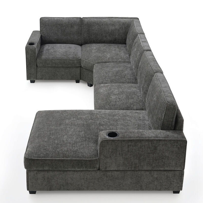Zurkif Chenille  U-Shaped Sectional Sofa image number 8