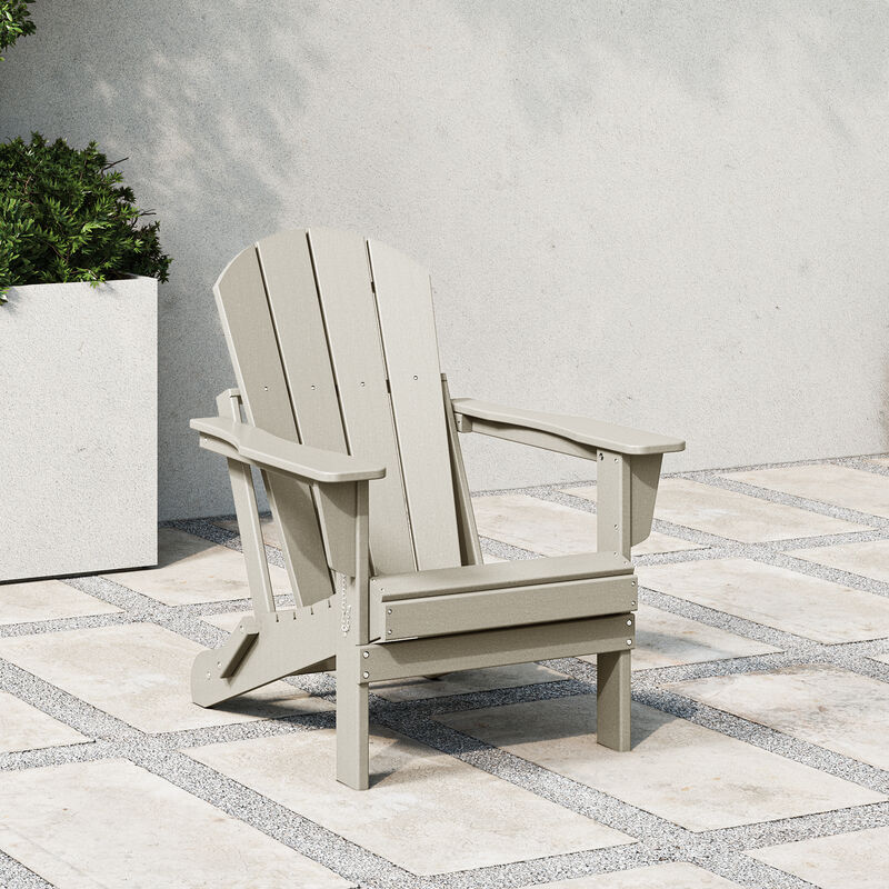 WestinTrends HDPE Outdoor Patio Folding Poly Adirondack Chair