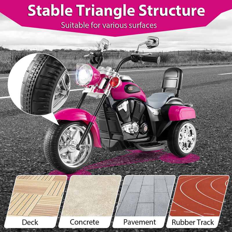 6V Toddler Electric Ride-On Bike with 3 Wheels, Horn and Front Headlight image number 7