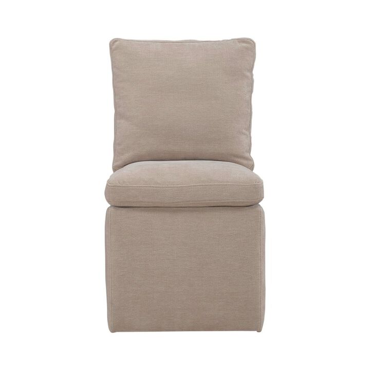 Liberty Furniture Accent Dining Chair with Castors - Squared Back - Ivory Upholstry