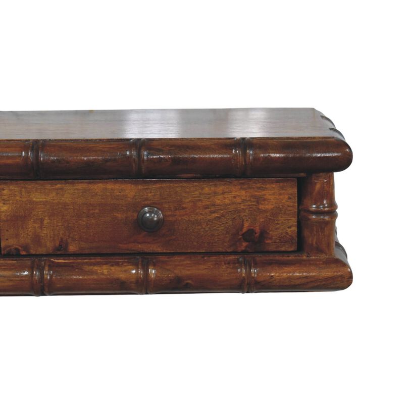 Artisan Furniture Solid Wood Bamboo Two Drawer Console Table , Brown image number 4