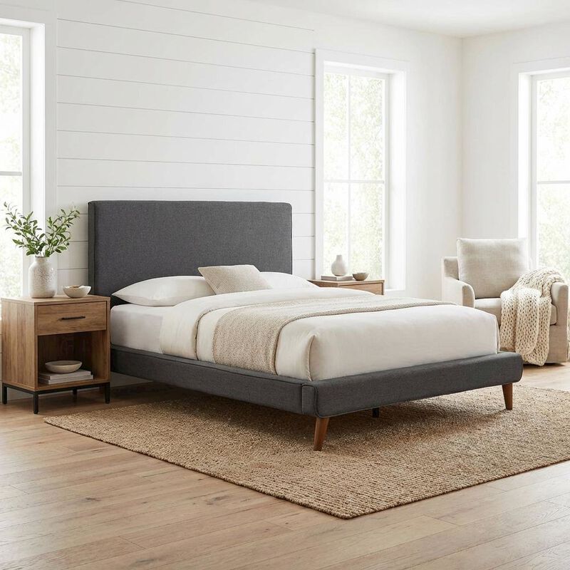 Alpine Furniture Britney Upholstered Platform Bed image number 2