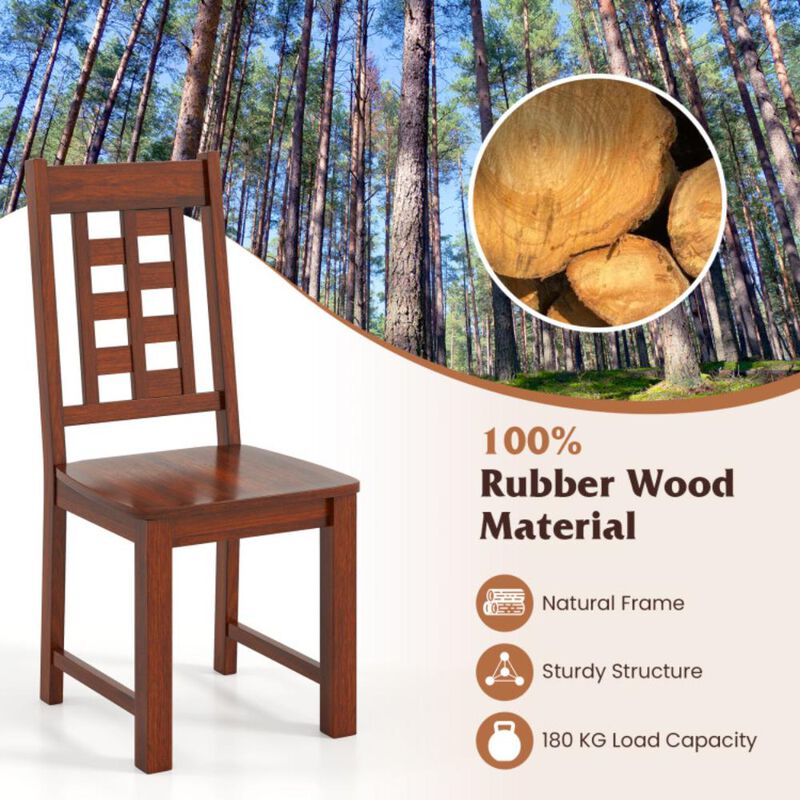 Hivvago Wooden Dining Chairs Set of 2 Kitchen Chair with Solid Rubber Wood Frame