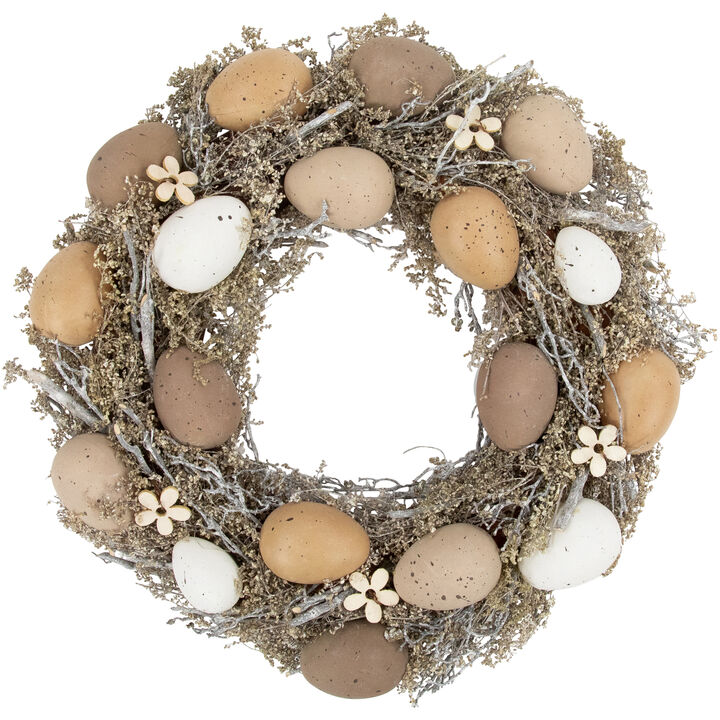 12" Natural Earth Speckled Egg Easter Twig Wreath