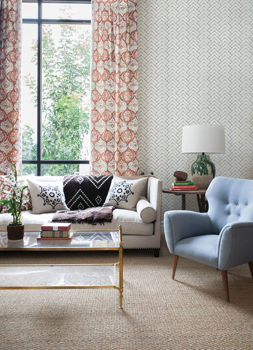 Oswin Navy Tiered Herringbone Wallpaper (Set of 2)