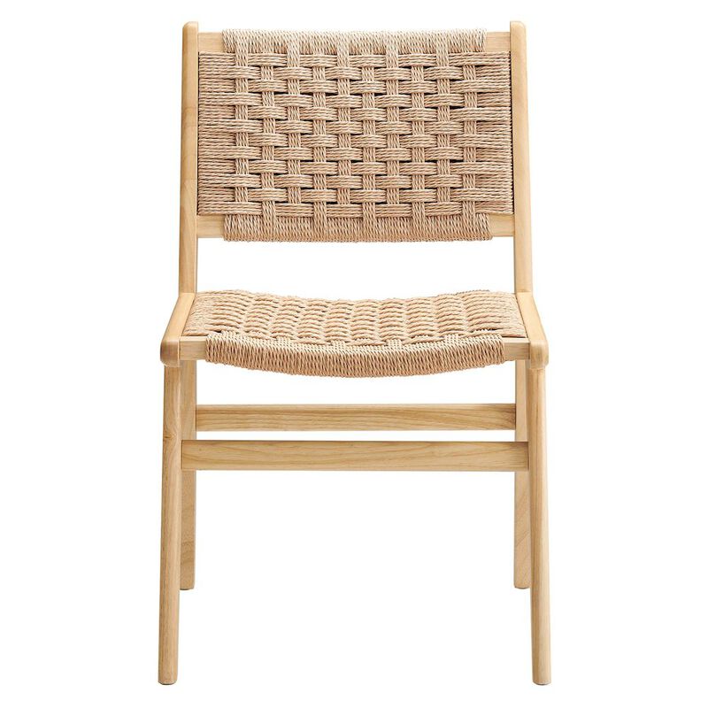 Saoirse Woven Rope Wood Dining Side Chair Set of 2 image number 6