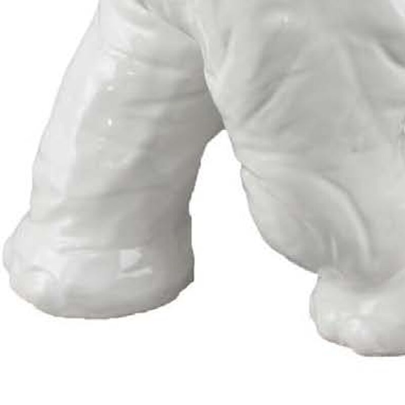 Accent Table Decoration, Elephant Design, 18 Inch White Ceramic Body - Benzara