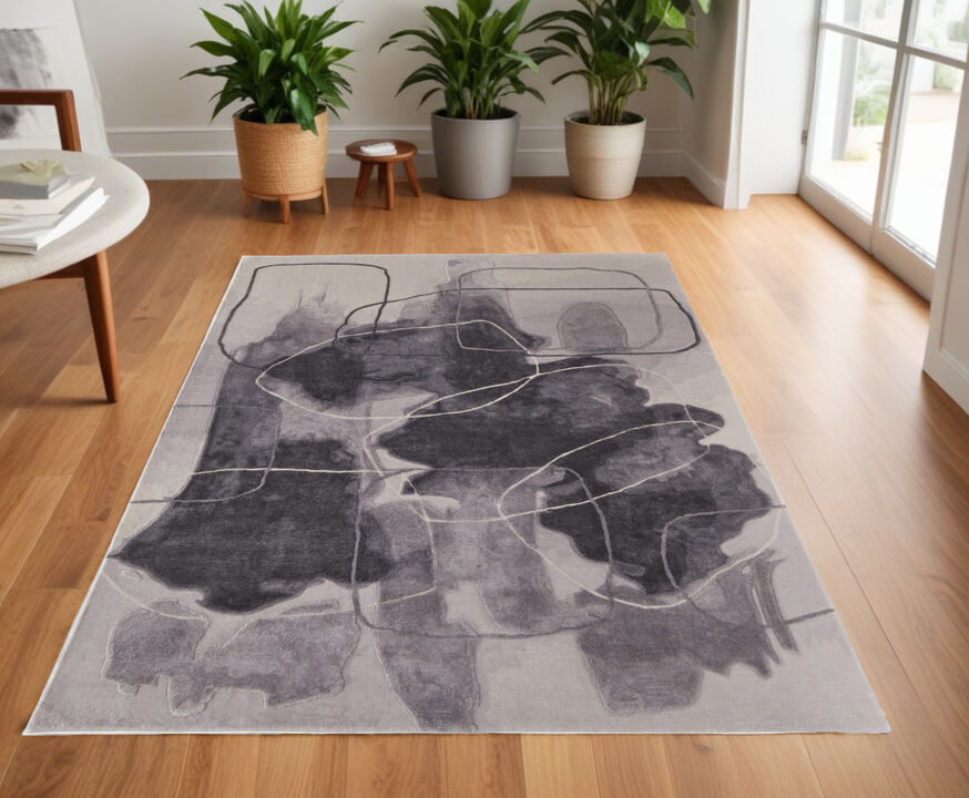 HomeRoots Abstract Hand Tufted Area Rug