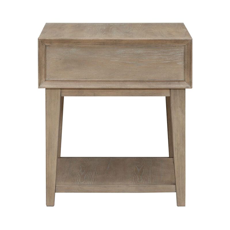 Liberty Furniture Brentwood End Table for Living Room - Sandstone Oak Wood image number 2