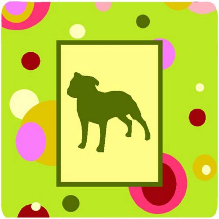 Caroline's Treasures CK1060FC Staffie Foam Coasters (Set of 4), 3.5 H x 3.5 W, Multicolor