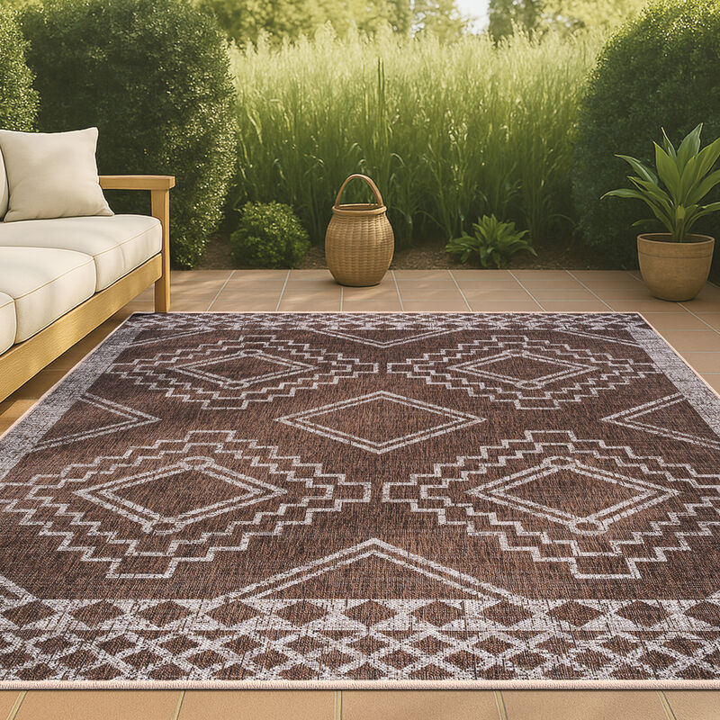 Marokko Diamond Tribal Medallion Indoor/Outdoor Area Rug