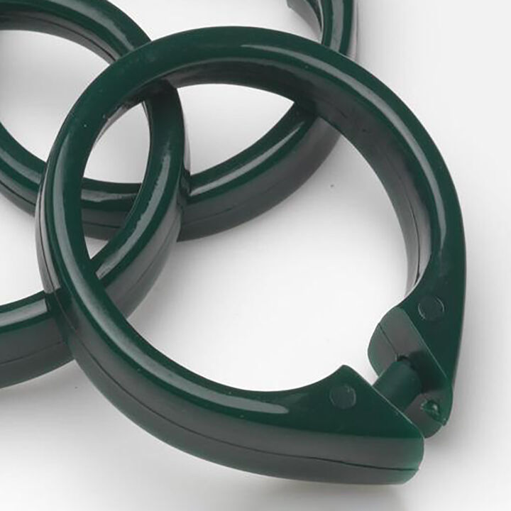 Carnation Home Fashions "Snap" Plastic Shower Curtain Hooks - Evergreen 3x3"