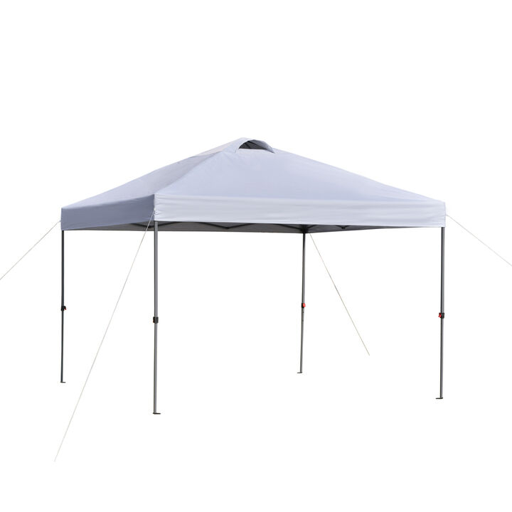 9.7' x 9.7' Event & Outside Canopy w/ 3-Tier Adjusting Height & Roller Bag Grey