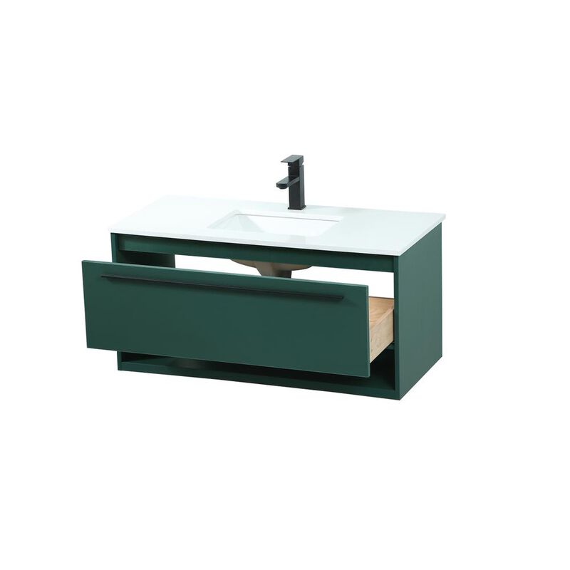 Elegant Kitchen and Bath 40 inch Single bathroom vanity in green