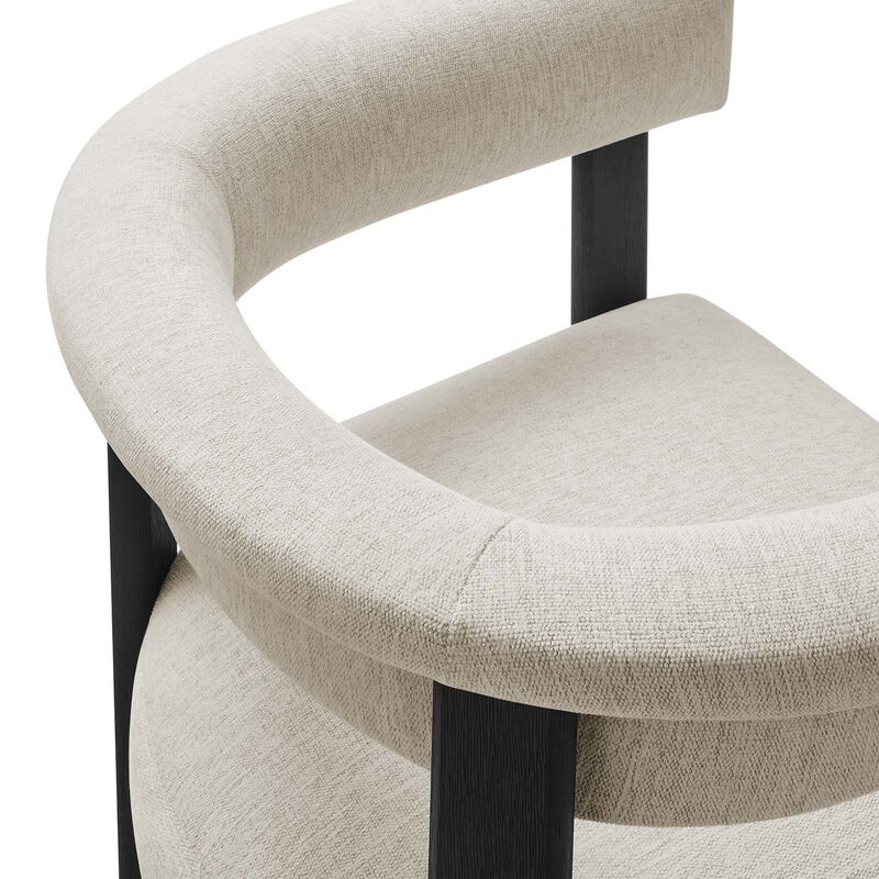 Imogen Woven Heathered Fabric Upholstered Barrel Dining Chairs - Set of 2 image number 5