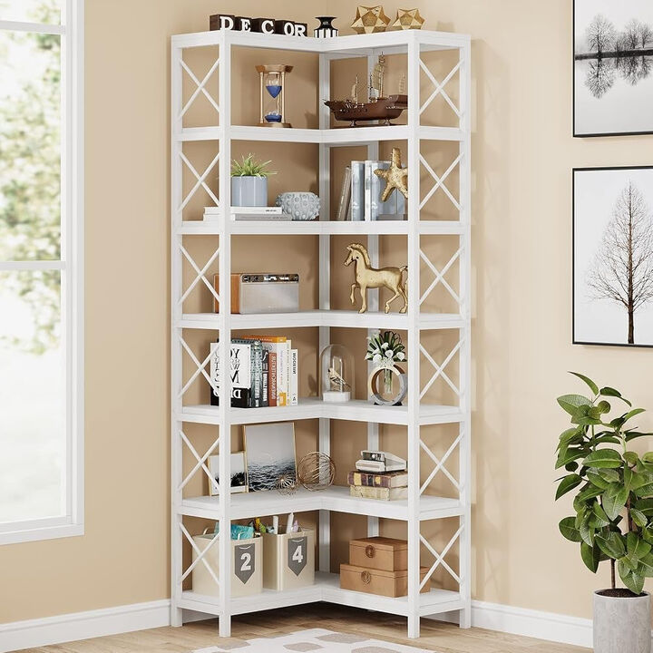 Tribesigns 7-Tier Corner Bookshelf Corner Bookcase