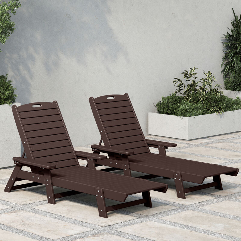 WestinTrends Poly Reclining Chaise Lounge (Set Of 2)