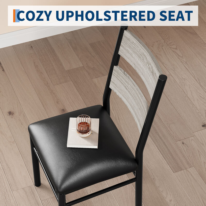 Space Saving 5-Piece Dining Table Set. Sturdy Wood Table & Padded Chairs with Corner Guards. Compact Design for Apartment Kitchen Breakfast Nook image number 3