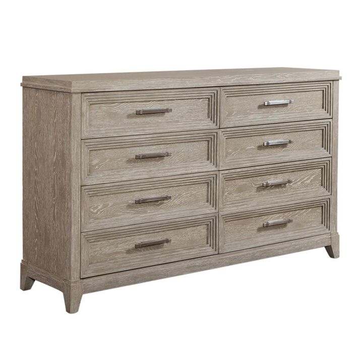 Liberty Furniture Belmar 8 Drawer Dresser in Washed Taupe