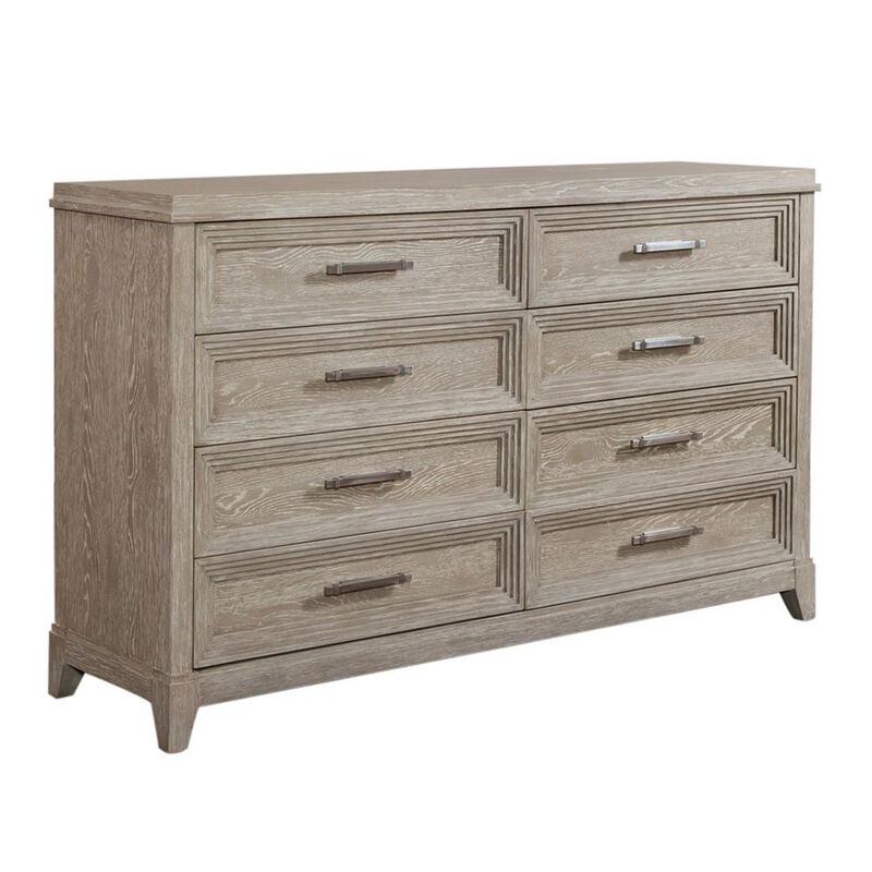 Liberty Furniture Belmar 8 Drawer Dresser in Washed Taupe image number 1