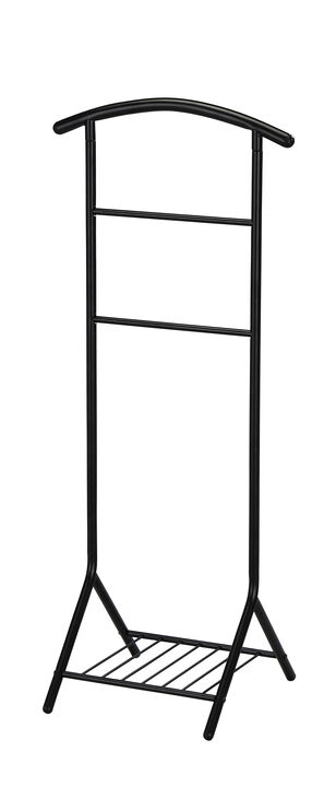 Kings Brand Furniture - Amos Black Metal Wardrobe Suit Valet Stand Organizer, Clothes Rack, Contour Hanger, Trouser Shoe Rack