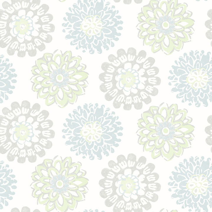 Sunkissed Light Green Green Floral Wallpaper