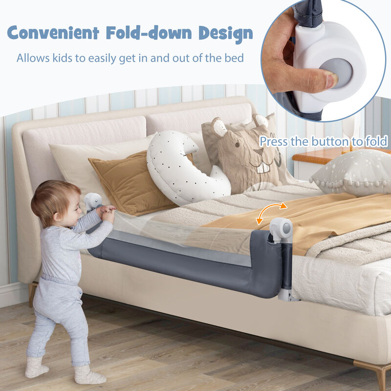 Baby Bed Guard Rail with Foldable Swing Down Design for Child Safety image number 5