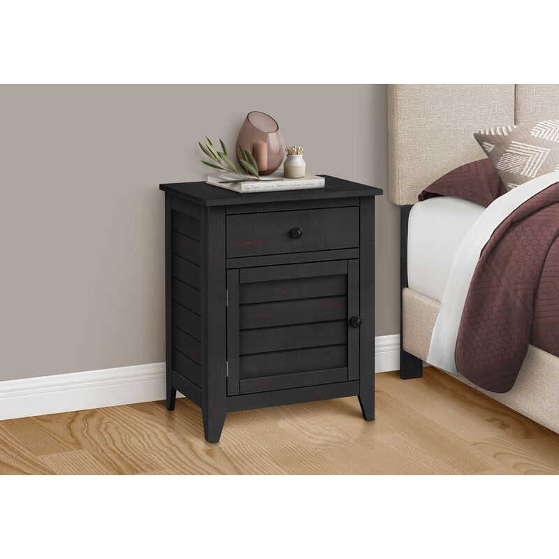 Monarch Specialties I 3951 - Accent Table, Nightstand, Storage Drawer, End, Side Table, Bedroom, Lamp, Storage,  Transitional