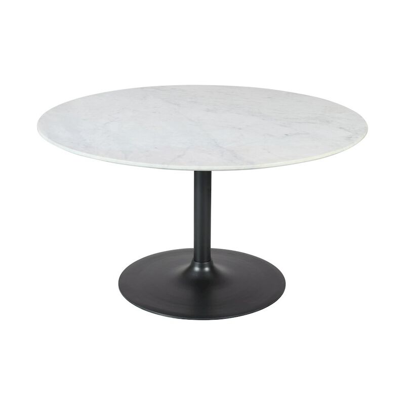 Jofran Rowan 54 Modern Luxury Pedestal Round Marble Dining Table