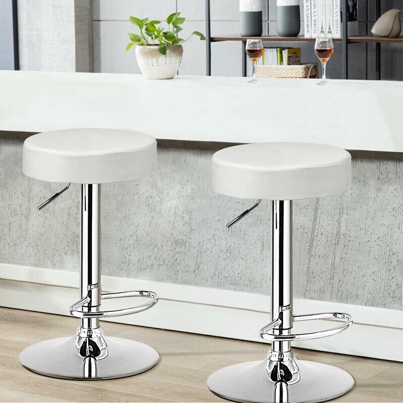 1 PC Round Bar Stool Adjustable Swivel Pub Chair