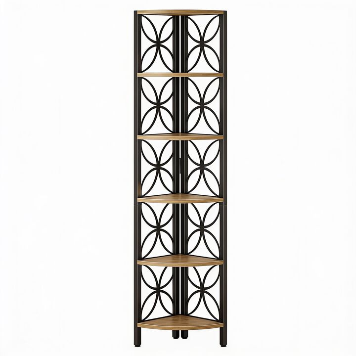 Tribesigns 70.8" Corner Shelf 6-Tier Corner Bookshelf Display Shelf