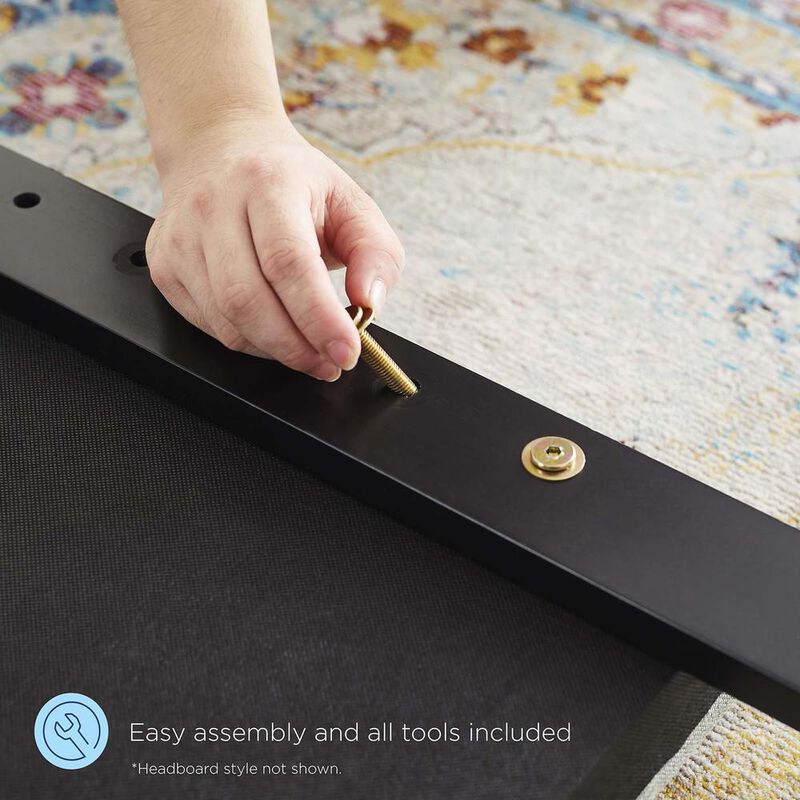 Daisy Performance Velvet Queen Platform Bed image number 7