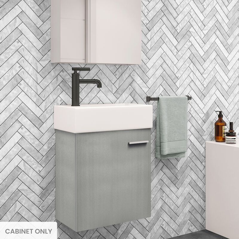 Colmer 18" Wall-Mounted Bathroom Vanity in Brushed Gray- Cabinet image number 1